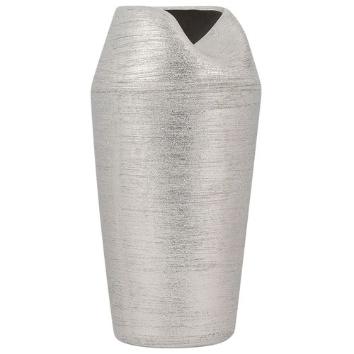 Grès Vase décoratif 33 cm Argenté APAMEA