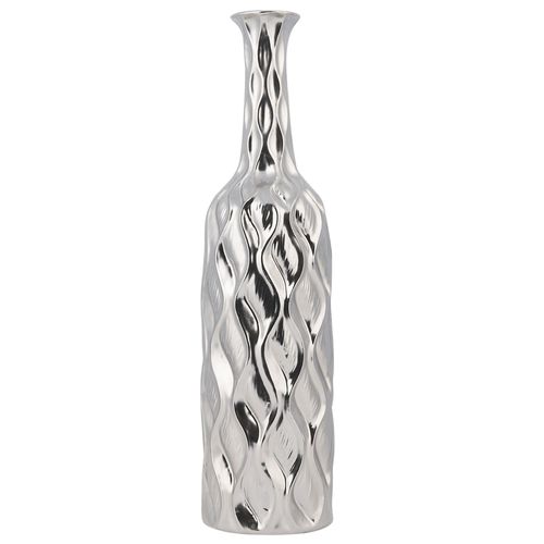 Grès Vase décoratif 45 cm Argenté BASSANIA