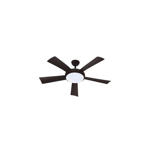 Ventilateur de plafond D. 1320 mm en bois noir avec éclairage LED et télecommande WALLIS - 38 W 230 V