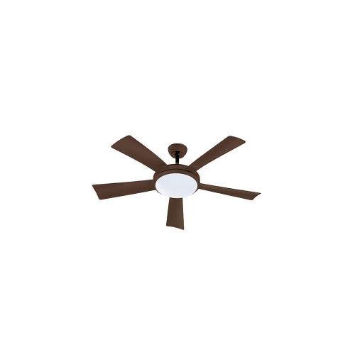 Ventilateur de plafond D. 1320 mm en bois chocolat avec éclairage LED et télecommande WALLIS - 38 W 230 V