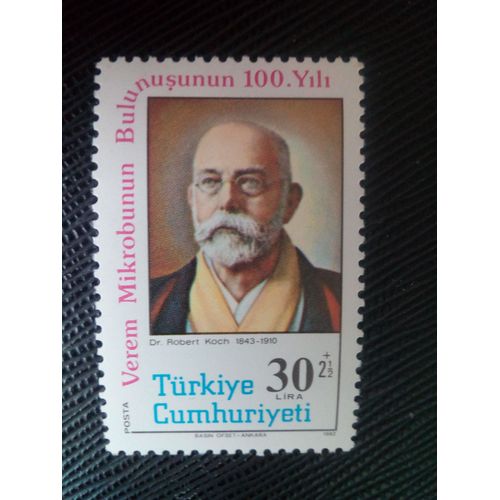 Timbre Turquie Y T 2357 Robert Koch, Bactériologiste, Prix Nobel 1905 (1843-1910) 1982 ( 060107 )