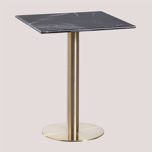Table De Bar Carrée En Marbre Métallique Chack Champagne ↔︎ 60 Cm