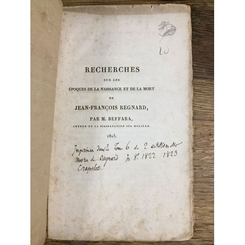 Recherches Sur Les Époques De La Naissance Et De La Mort De Jean-François Regnard
