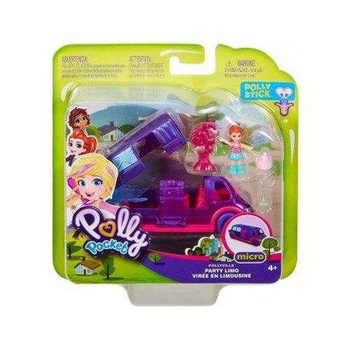 Coffret Pour Polly Pocket Voiture Limousine Et 1 Figurine Et Accessoires - Set Jouet Fille Et 1 Carte Tigre - Mini Poupee