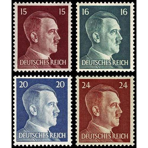 Allemagne, 3ème Reich 1941, Très Beaux Timbres Neufs** Luxe Yvert 713 714 715 716, Portrait Chancelier Hitler.