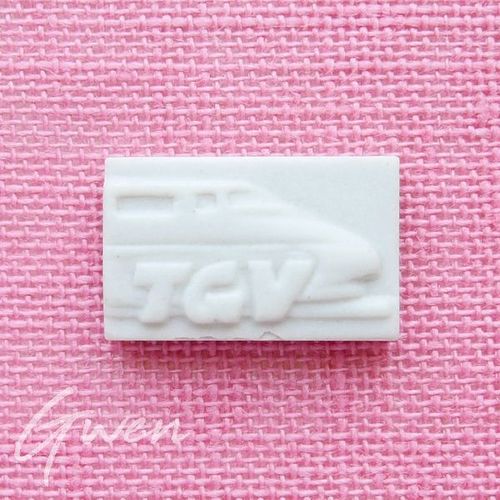 Feve Ancienne Plate Moyet Perrin Train Tgv Blanc Mat Biscuit Porcelaine