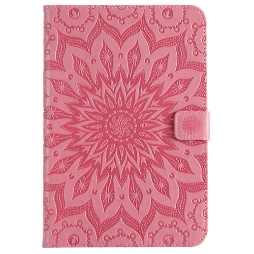 Coque Motif Flowers Relief Motif Pu Cuir Etui À Rabat Pour Samsung Galaxy Tab A 8.0 T350 - Rose