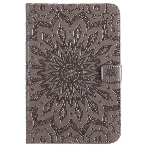 Coque Motif Flowers Relief Motif Pu Cuir Etui À Rabat Pour Samsung Galaxy Tab A 8.0 T350, Gris