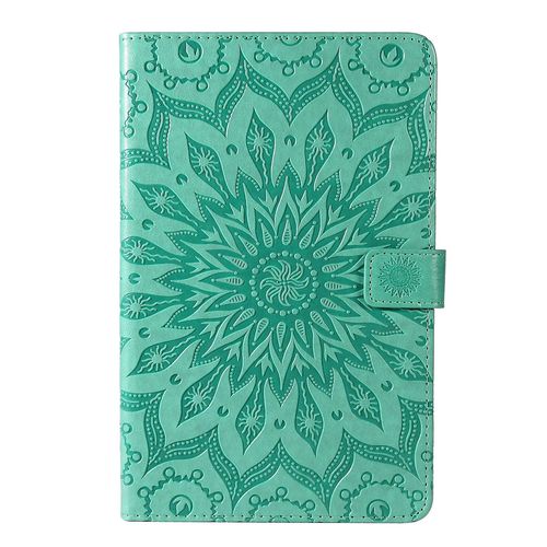 Coque Motif Flowers Relief Motif Pu Cuir Etui À Rabat Pour Samsung Galaxy Tab A7 Lite Sm-T225-T220 - Vert