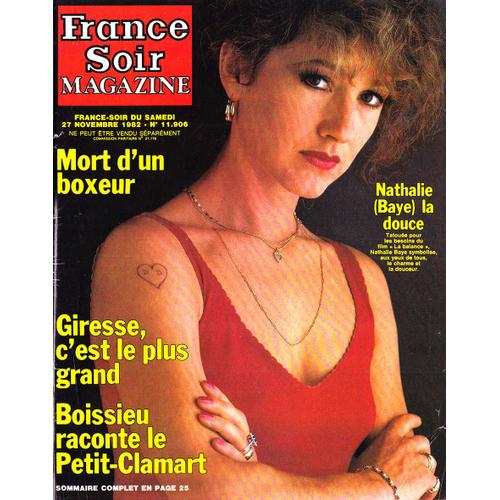 France Soir Magazine N°11.906 Nathalie Baye La Douce (27 Nov. 1982)