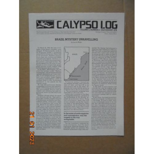 Calypso Log, Volume 5, Number 4 (July - August 1978)