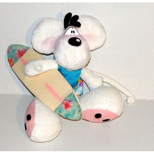 Peluche Diddl Sport Planche De Surf - Doudou Souris Diddl Depesche 23 Cm