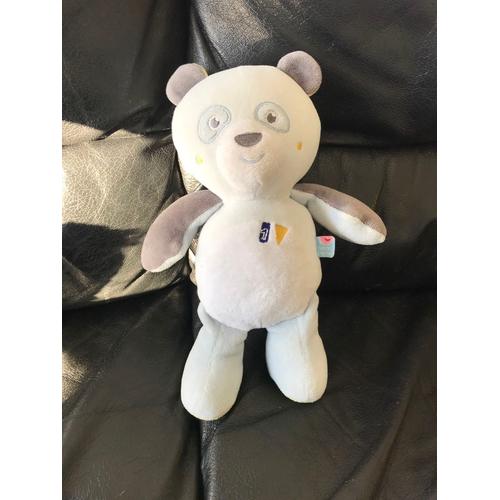 Doudou Peluche Sucre D'orge Panda Ours Gris Blanc Bleu 25cm