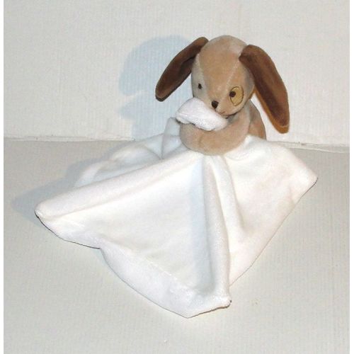 Doudou Chien Marron Cocard Qui Tient Son Mouchoir Crême Jacadi