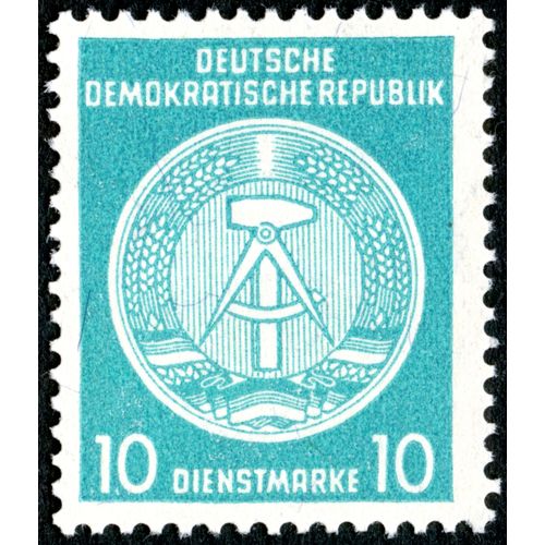 Timbre Oblitéré Deutsche Demokratische Republik, 10 Dienstmarke