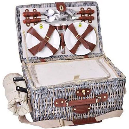 Les Jardins De La Comtesse - Angers Panier Pique-Nique Pour 4 Personnes, Avec Compartiment Isotherme - Dimensions : 46x31x22cm Picnic