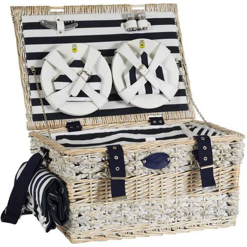 Les Jardins De La Comtesse - Panier Pique-Nique Marin Pour 6 Personnes, Avec Compartiment Isotherme - Dimensions:50x35x26cm Picnic