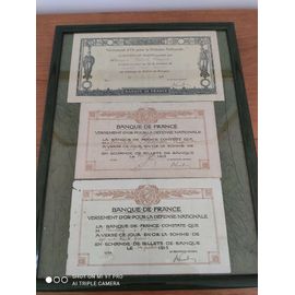 Billet Pour Versement D'or Pour La Défense Nationale 1915 Et 1916
