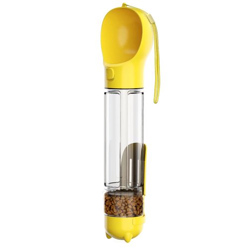 Distributeur Anibloo 3 En 1 Format Bouteille Multifonction Jaune 500ml Pour Chiens, Chats...