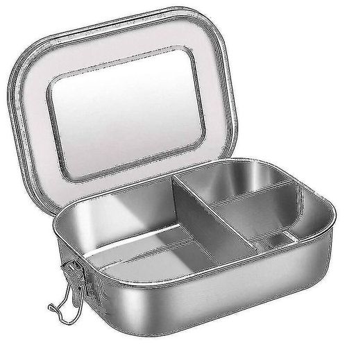 Bento Box Lunch Container Stainless Steel 3-Compartment Bento Lunch Box For-Xt