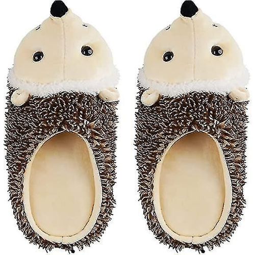 Ghyt Cartoon Hedgehog Microfibre Pantoufles Lavables Mop Slippers Pour Bureau Propre Maison Poussière Et Cheveux (Femmes) Tailles 37-38