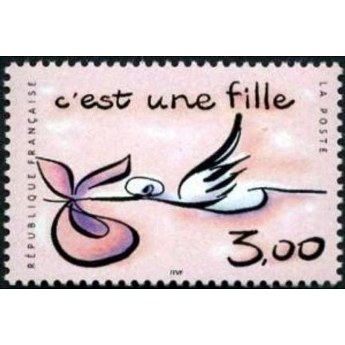 Timbre France 1999 Oblitéré Timbre Pour Naissance, C'est Une Fille 3.00 Yt3231