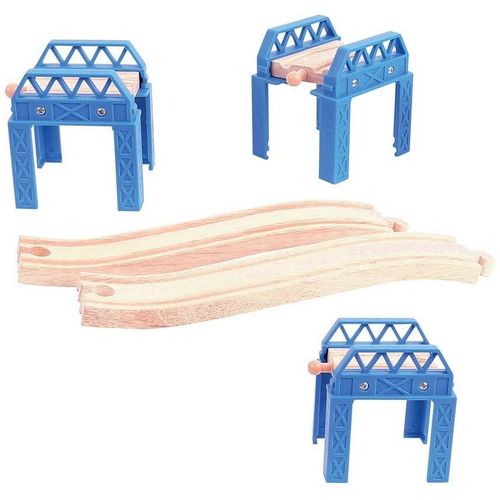 Bigjigs Train Set Ponts Et Rails En Bois - 5 Pièces