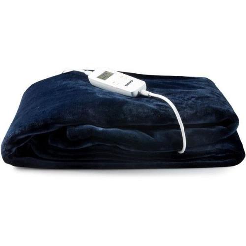 Chauffe Matelas - Chauffant Confort Couverture E Domo - 10 Positions De Chaleur - Molleton Flanelle - 180x130 Cm - Bleu Foncé