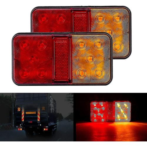2pcs Led Feux Arrière Multifonctionnel Led Remorque Lumières 12v Imperméable À L¿Eau Indicateur De Position De Stationnement Pour Camion Remorque Caravane Tracteur
