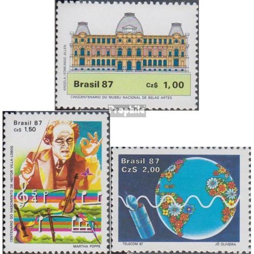 Brésil 2205,2206,2210 (Complète Edition) Neuf Avec Gomme Originale 1987 Arts, Villa-Lobos, Telecom