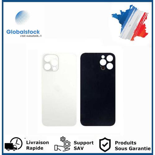 Vitre Arrière Pour Iphone 12 Pro Max Blanc Logo + Ce