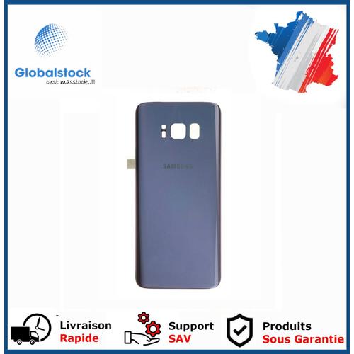 Vitre Arrière Pour Samsung Galaxy S8 Violet Logo + Ce