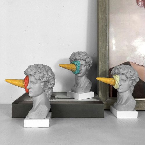 Crème glacée Smashing David Statue Européen Moderne Simple David Head Bust Statue Chambre Salon P