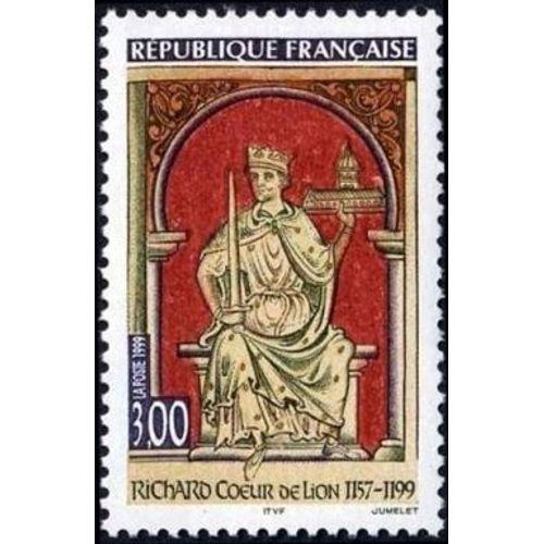 Timbre France 1999 Oblitéré Richard 1er Coeur De Lion (1157-1199) 3.00 Yt3238