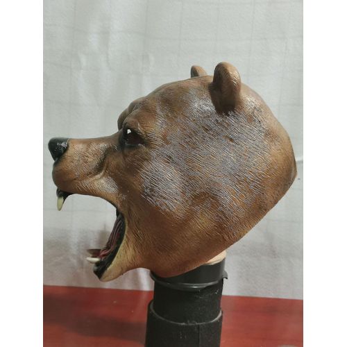 Brown Bear Rex Halloween Deluxe Masque De Tête Masque De Tête En Latex Masque D¿Animal Costume De Nouveauté Q
