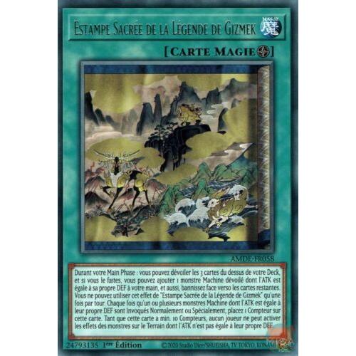 Yu Gi Oh Amde Fr058 Estampe Sacrée De La Légende De Gizmek Rare