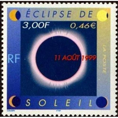 Timbre France 1999 Oblitéré Eclipse De Soleil Le 11 Août 1999 3.00 Yt3261