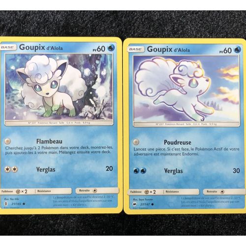 Goupix D'alola 21/145 - Gardiens Ascendants + Goupix D'alola 27/147 - Ombres Ardentes