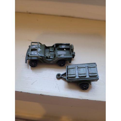 Rare ! Zylmex 1/87 Scale Diecast T432 Jeep 8a-43 + Trailer-Zylmex