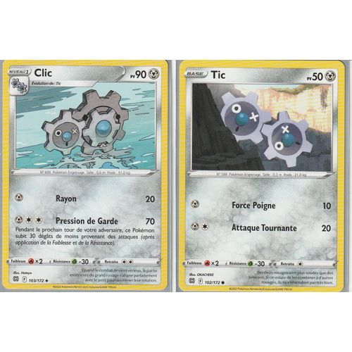 2 Cartes Pokemon - Clic 103/172 + Tic 102/172 - Eb9 Stars Etincelantes -