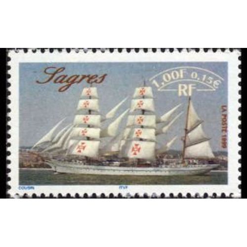Timbre France 1999 Oblitéré Armada Du Siècle Rouen 1999 - Sagres 1.00 Yt3276