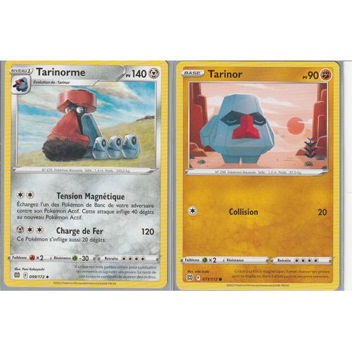 2 Cartes Pokemon - Tarinorme 099/172 + Tarinor 073/172 - Eb9 Stars Etincelantes -