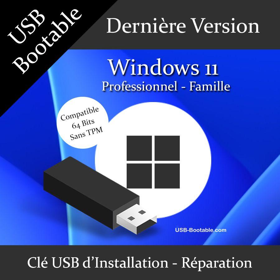 Microsoft Windows 11 Professionnel - 64 bits (version Clé USB