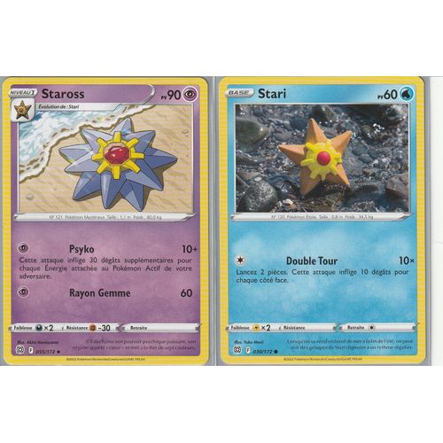 2 Cartes Pokemon - Staross 055/172 + Stari 030/172 - Eb9 Stars Etincelantes -