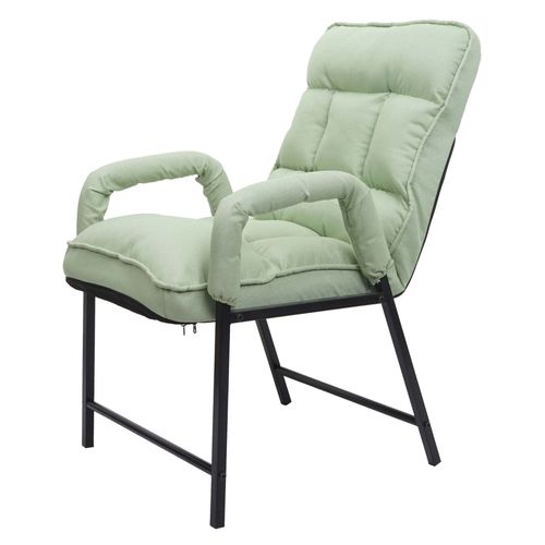 Chaise De Salle À Manger Hwc-K40 Capacité De Charge 160kg Dossier Réglable Métal   Tissu/Textile Vert-Menthe