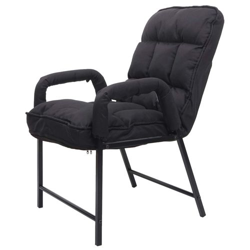 Chaise De Salle À Manger Hwc-K40 Capacité De Charge 160kg Dossier Réglable Métal   Tissu/Textile Noir
