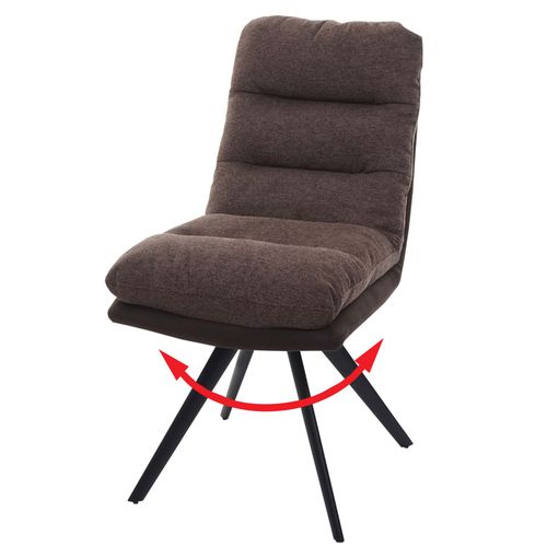 Chaise De Salle À Manger Hwc-G66, Pivotante Auto-Position Tissu/Textile   Brun-Brun Foncé