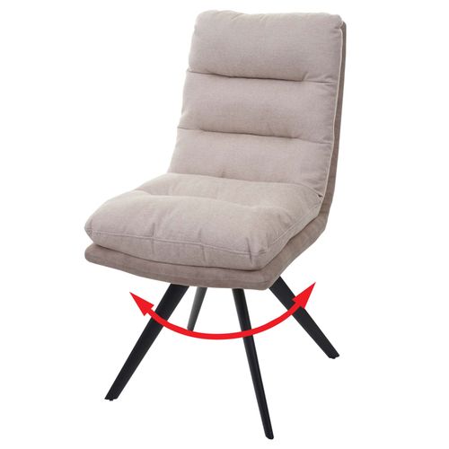 Chaise De Salle À Manger Hwc-G66, Chaise De Cuisine Chaise, Pivotante Auto-Position Tissu/Textile   Crème
