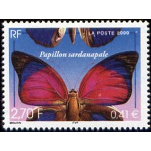 Timbre France 2000 Oblitéré Papillon Sardanapale 2.70 Yt3332