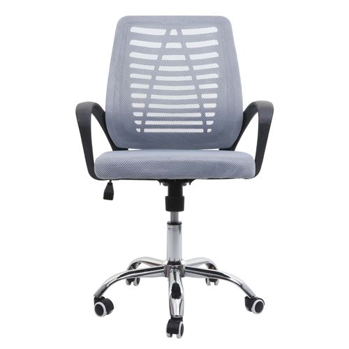Chaise De Bureau Hwc-L44 Chaise D'ordinateur, Dossier Ergonomique, Revêtement Filet Tissu/Textile   Gris